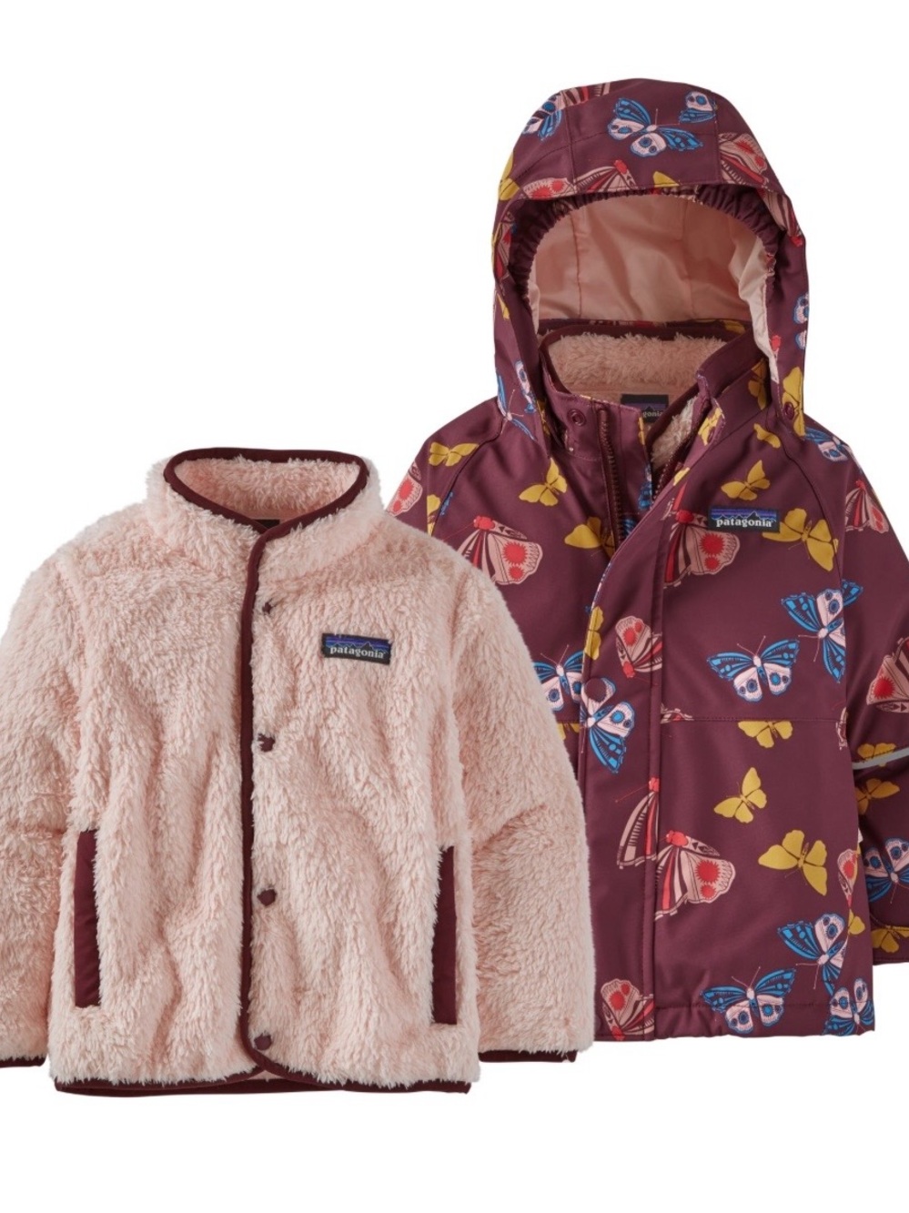 Patagonia 3 in 1 all season jacket - Pink Sherpa & Burgundy Butterfly Shell